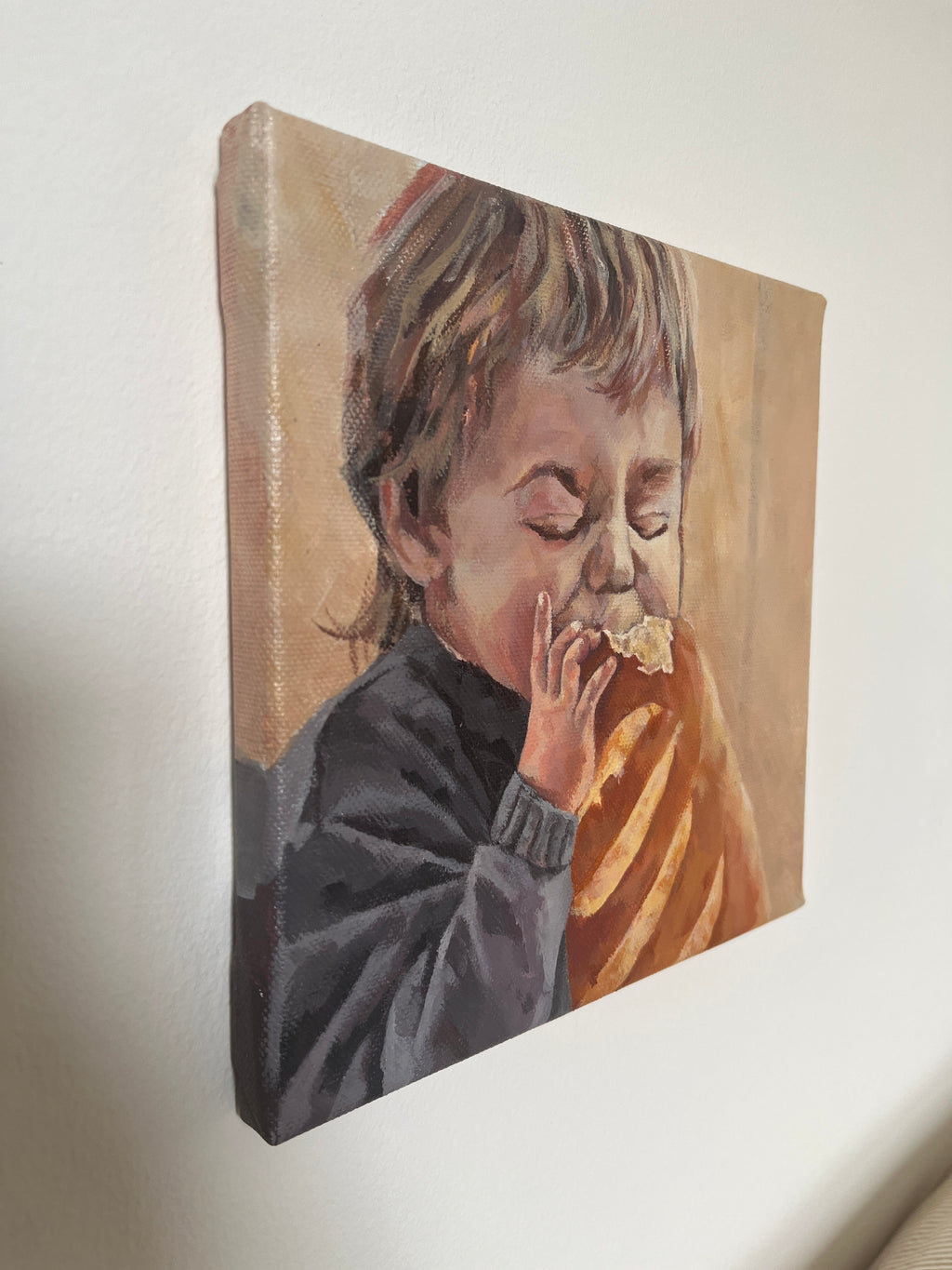 That very first bite, 20x20cm