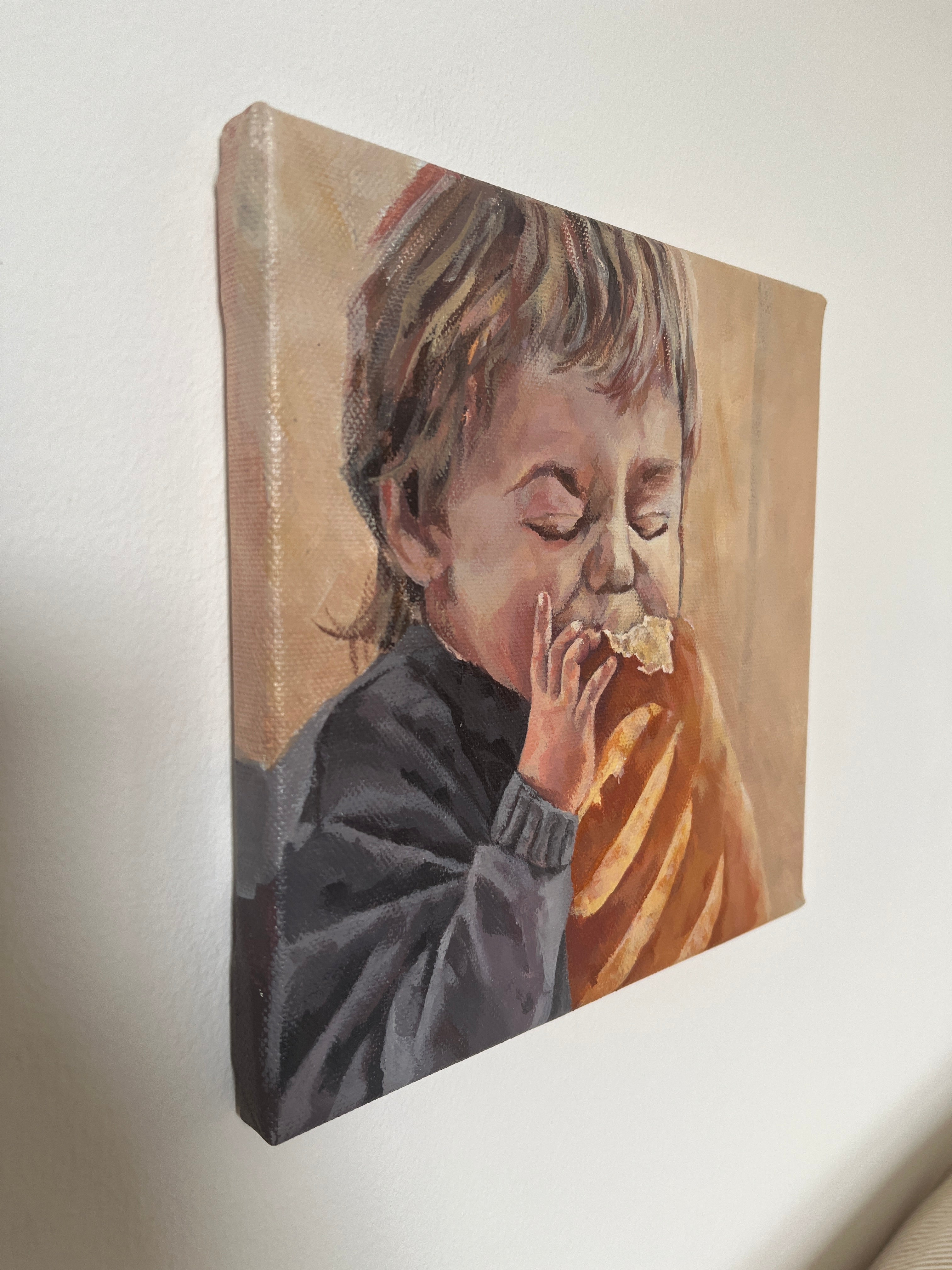 That very first bite, 20x20cm