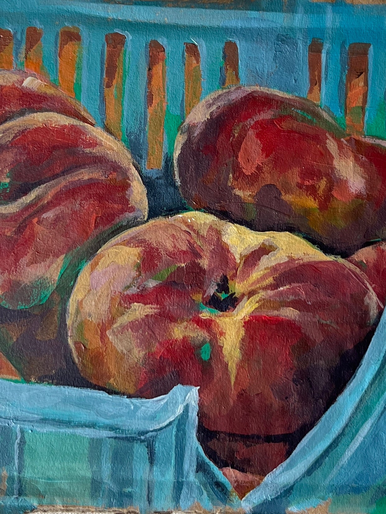 Turquoise basket, 11x12cm