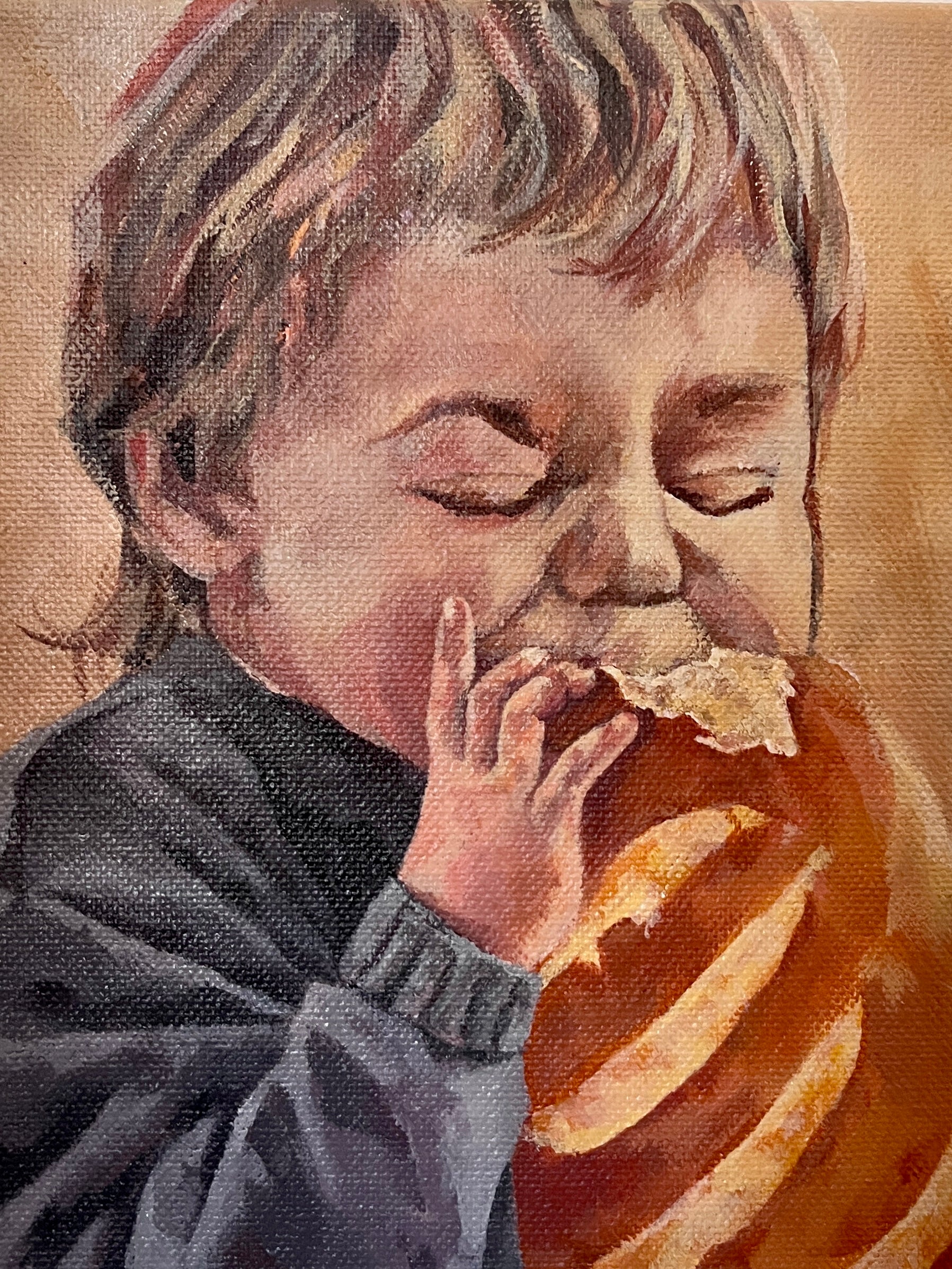 That very first bite, 20x20cm