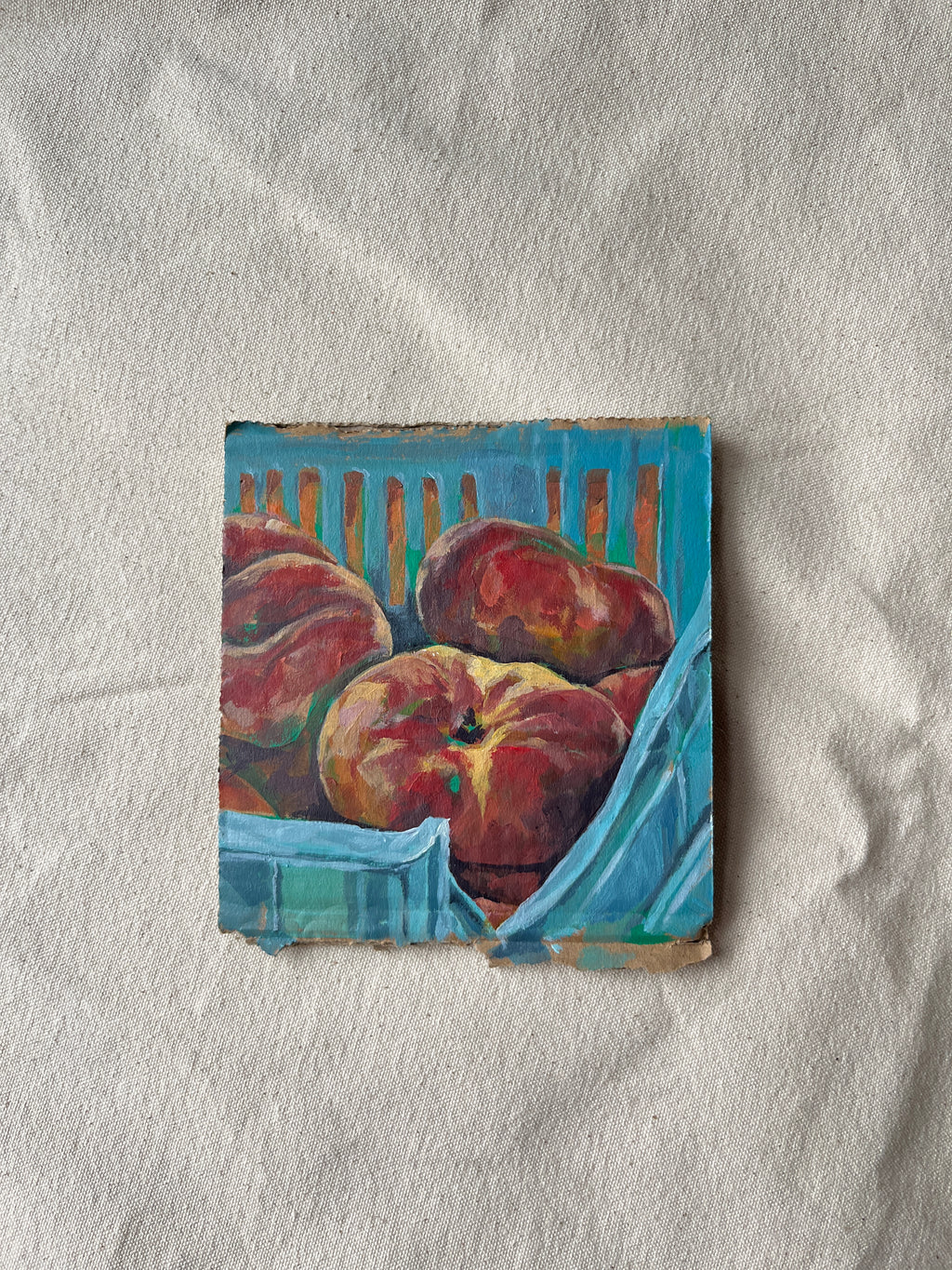 Turquoise basket, 11x12cm