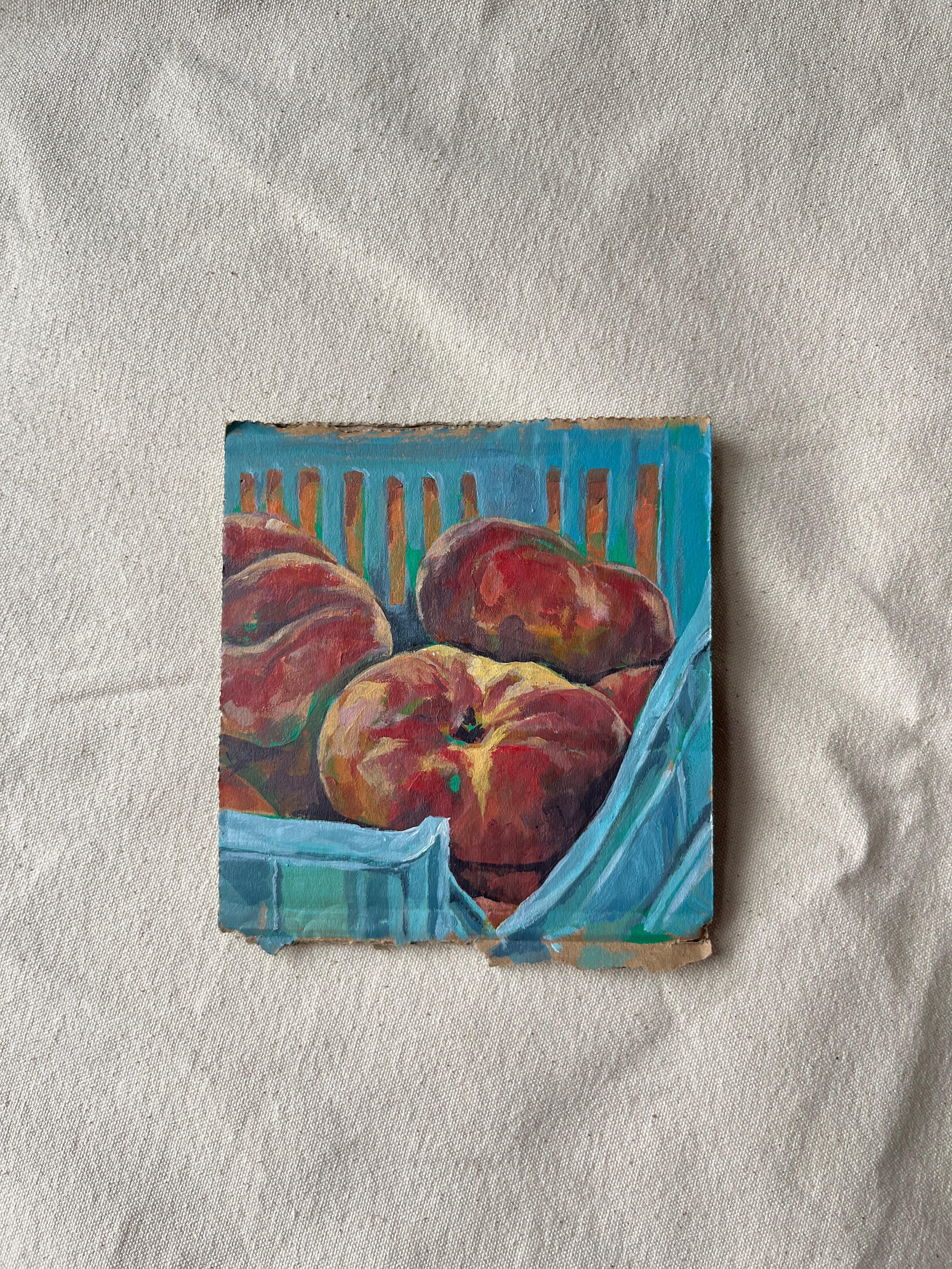 Turquoise basket, 11x12cm
