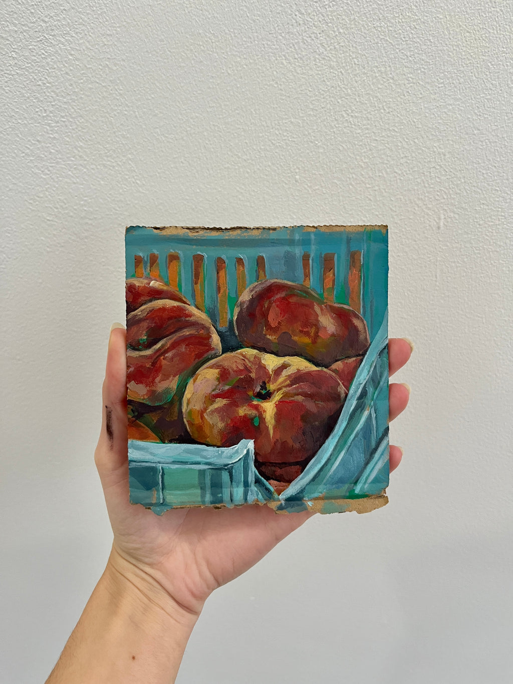 Turquoise basket, 11x12cm