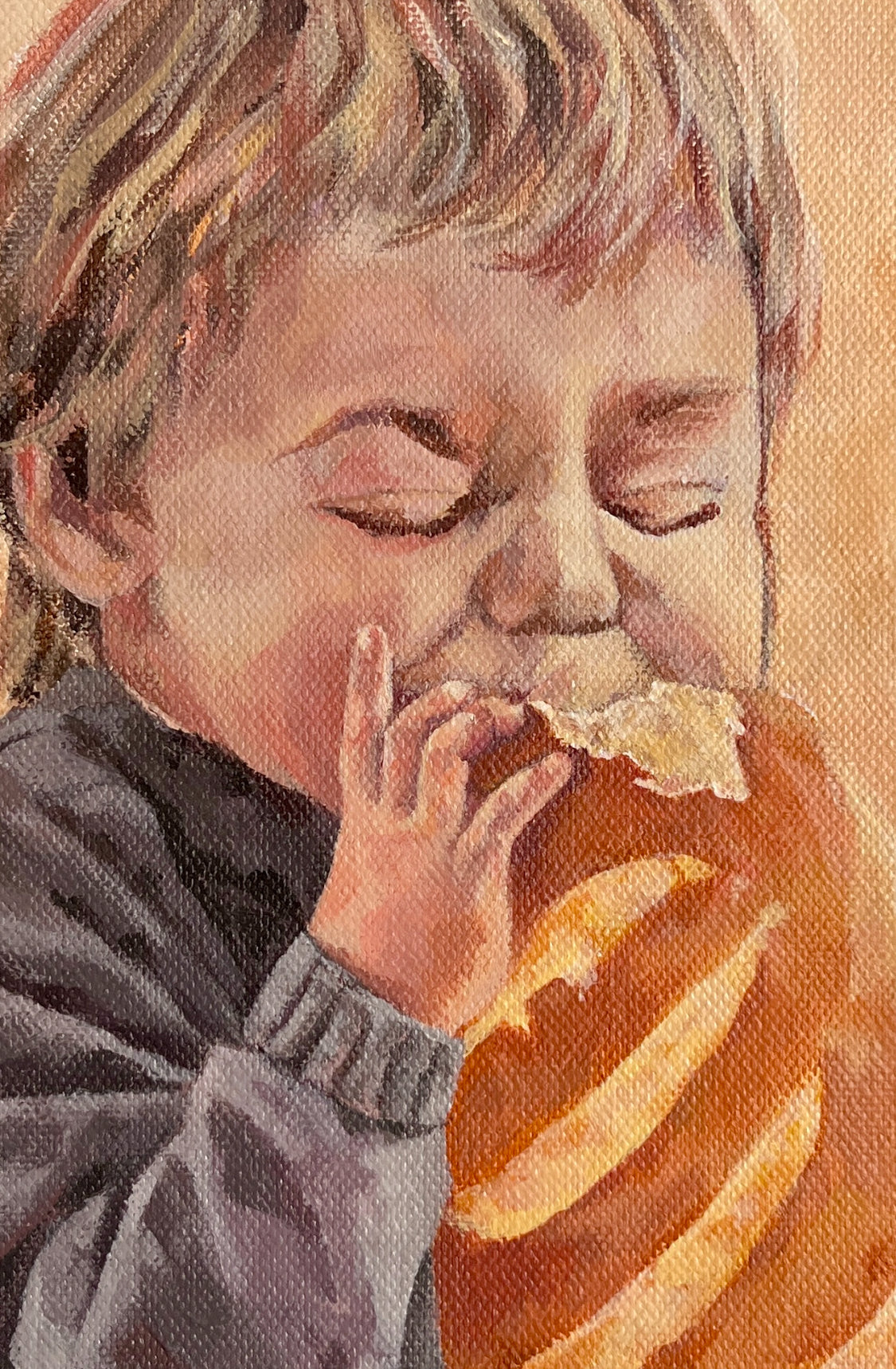 That very first bite, 20x20cm
